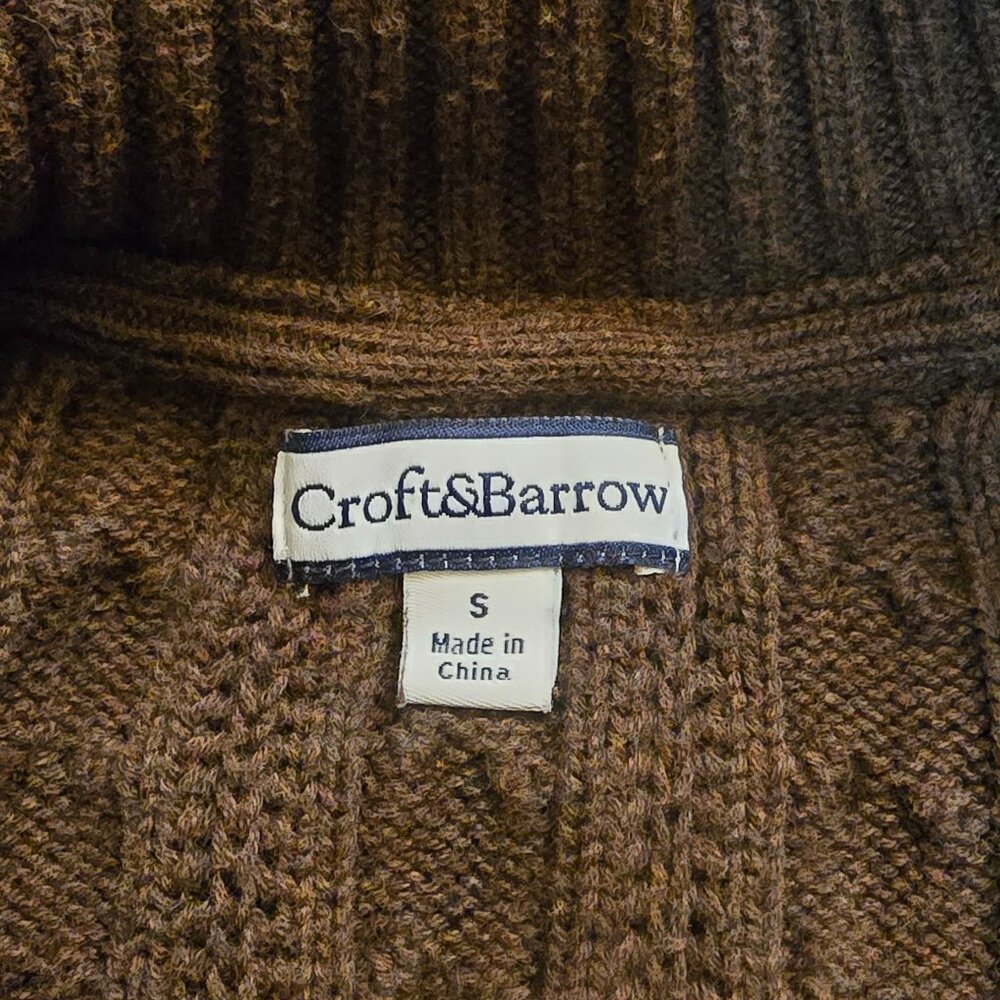 Y2K Chocolate Brown Cable Knit Sweater sz S - Picture 6 of 12